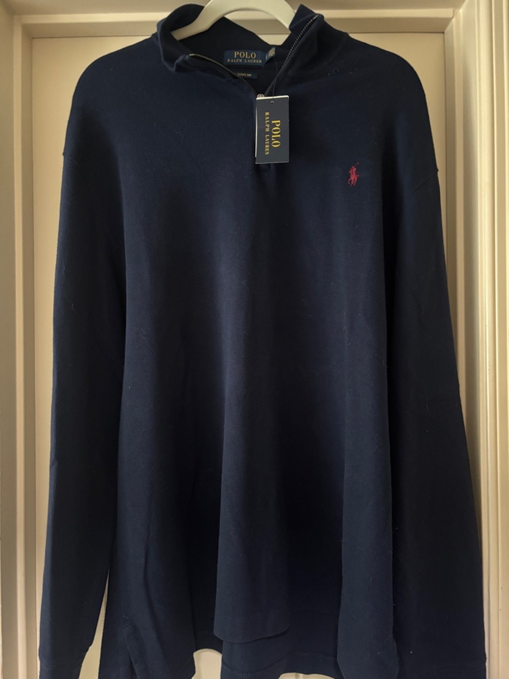 Ralph Lauren Navy Half-Zip Pullover with Red Pony